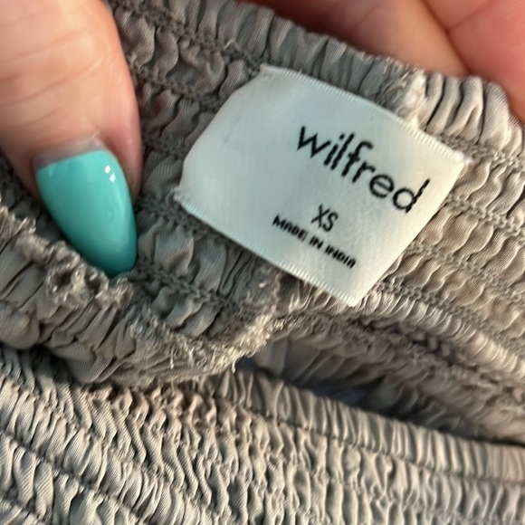 Wilfred Crinkle Pants Wide Leg Cropped Drawstring Gathered Waist Modal Size XS - Picture 10 of 12